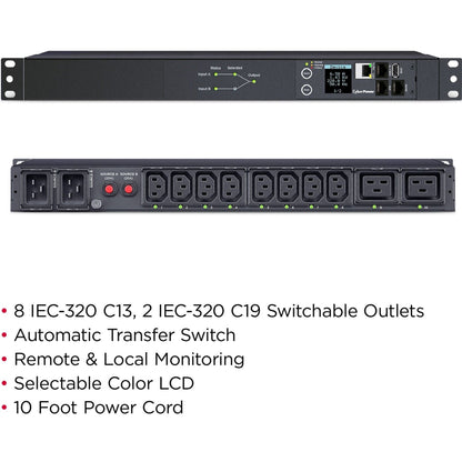 CyberPower Switched ATS PDU PDU44005 10-Outlets PDU