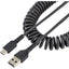 StarTech.com 3ft (1m) USB A to C Charging Cable Coiled Heavy Duty USB 2.0 A to Type-C Durable Fast Charge & Sync USB-C Cable Black M/M