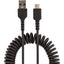 StarTech.com 3ft (1m) USB A to C Charging Cable Coiled Heavy Duty USB 2.0 A to Type-C Durable Fast Charge & Sync USB-C Cable Black M/M