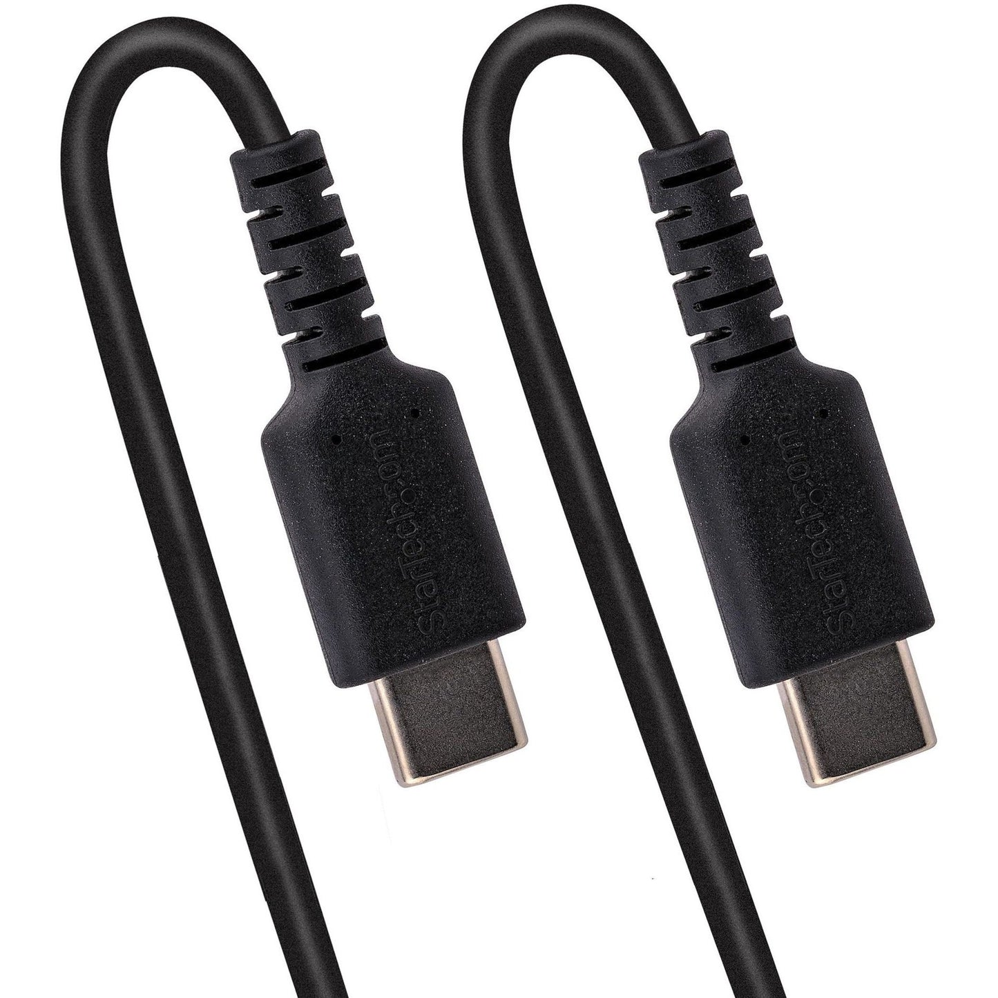 StarTech.com 20in (50cm) USB C Charging Cable Coiled Heavy Duty Fast Charge & Sync USB-C Cable High Quality USB 2.0 Type-C Cable Black