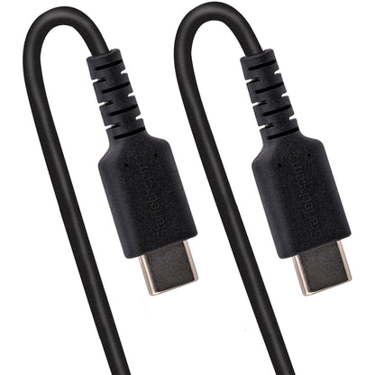 StarTech.com 20in (50cm) USB C Charging Cable Coiled Heavy Duty Fast Charge & Sync USB-C Cable High Quality USB 2.0 Type-C Cable Black