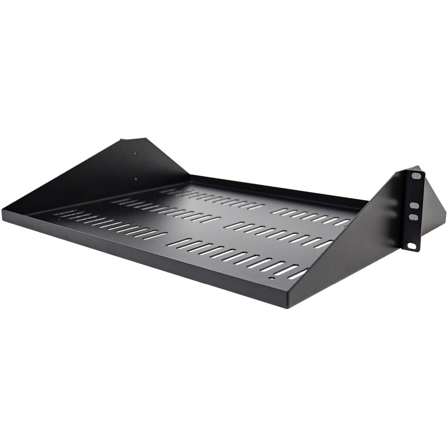 StarTech.com 2U Vented Server Rack Shelf - Center Mount Fixed 14" Deep Cantilever Rackmount Tray for 19" Data/AV/Network w/Cage Nuts