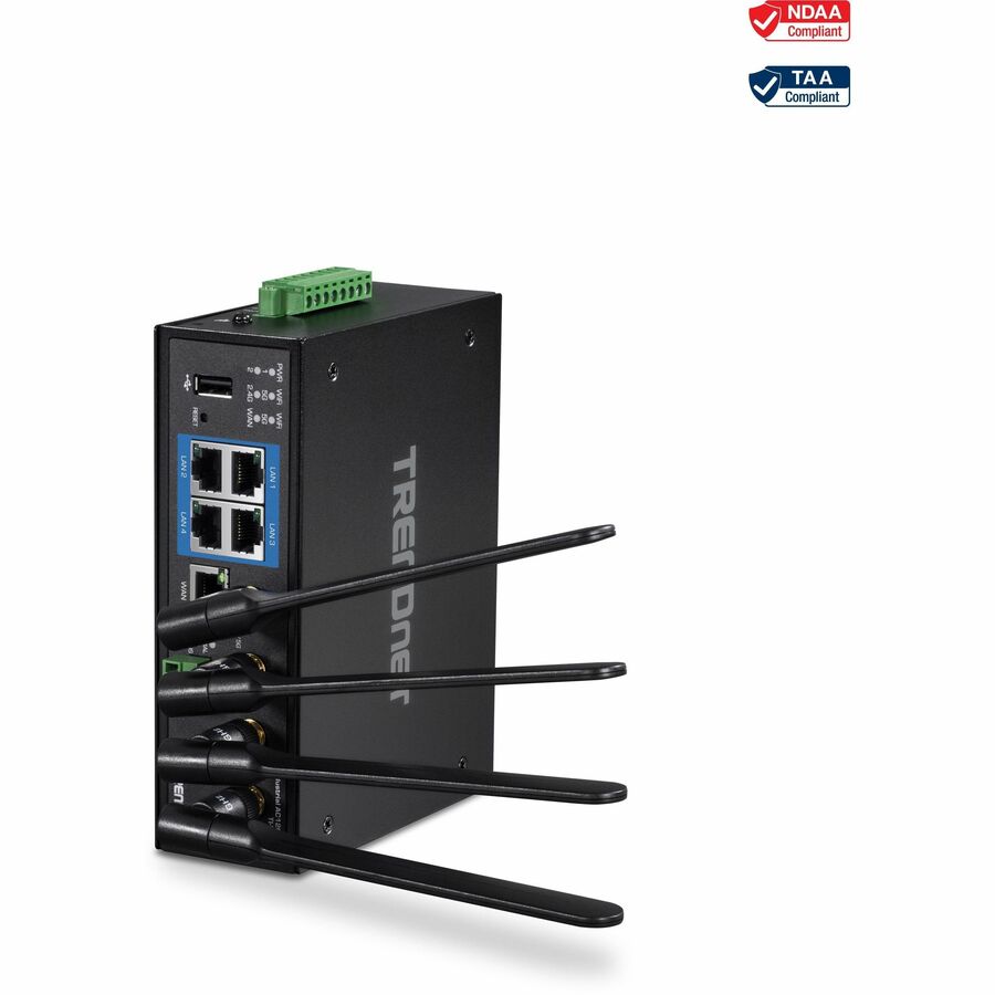 TRENDnet Industrial AC1200 Wireless Dual Band Gigabit Router Black TI-W100
