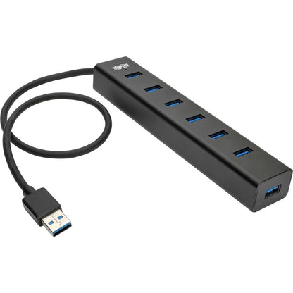 Tripp Lite 7-Port USB-A Mini Hub - USB 3.2 Gen 1 International Plug Adapters Aluminum Housing