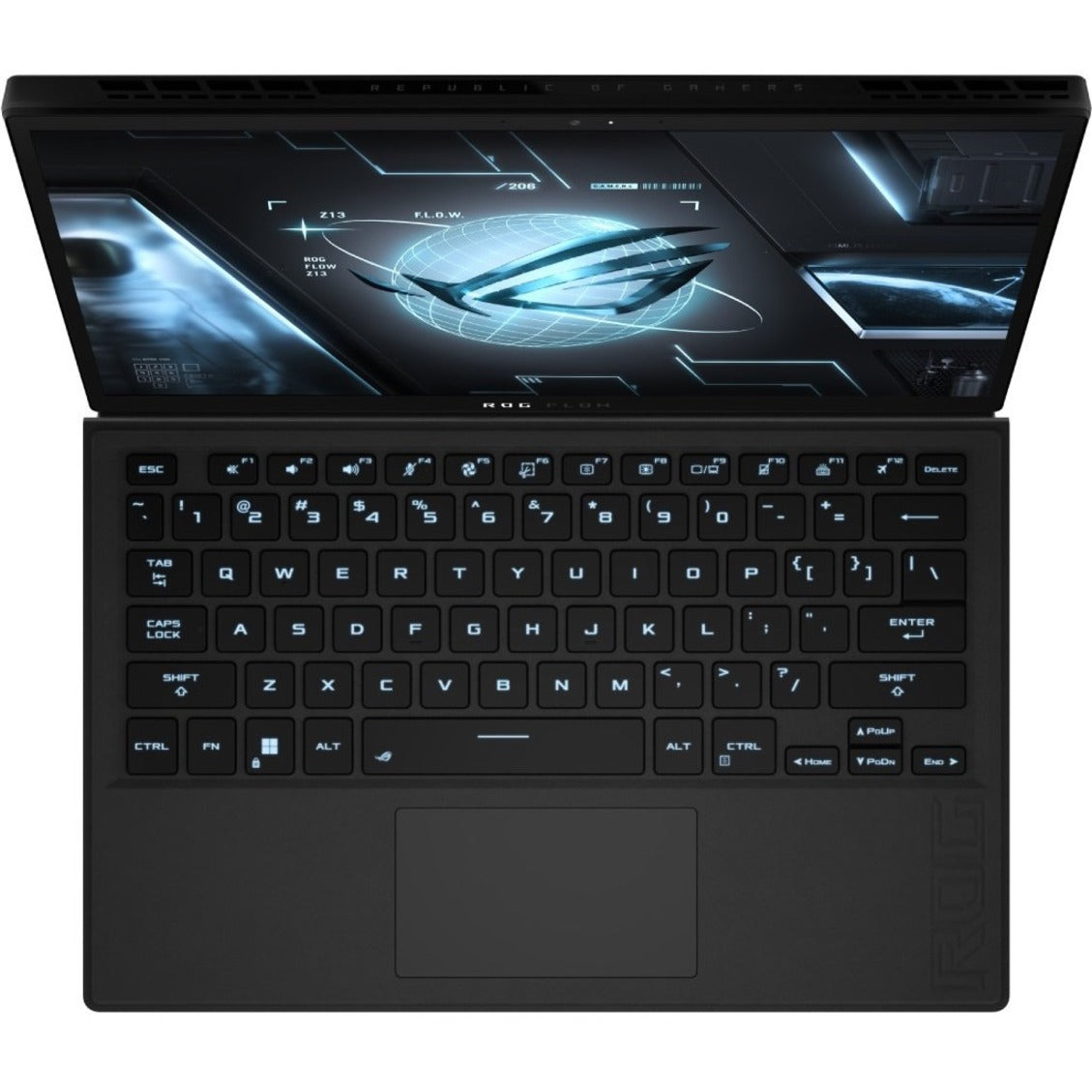 Asus ROG Flow Z13 GZ301 GZ301ZC-PS73 13.4" Touchscreen Detachable 2 in 1 Gaming Notebook - WUXGA - 1920 x 1200 - Intel Core i7 12th Gen i7-12700H Tetradeca-core (14 Core) 2.30 GHz - 16 GB Total RAM - 16 GB On-board Memory - 512 GB SSD - Black