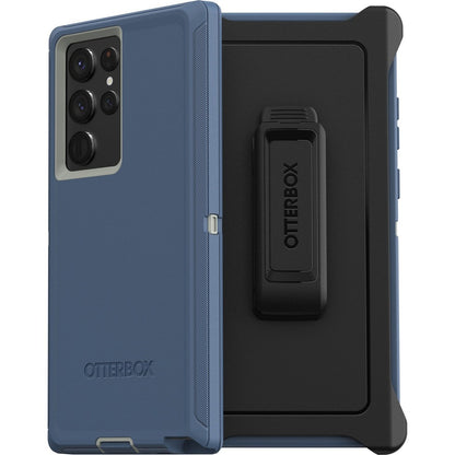 OtterBox Defender Rugged Carrying Case (Holster) Samsung Galaxy S22 Ultra Smartphone - Fort Blue