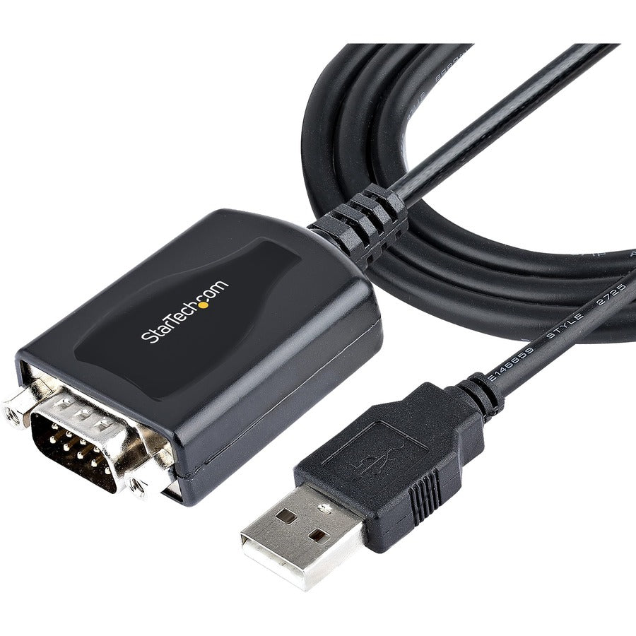 StarTech.com 3ft (1m) USB to Serial Cable with COM Port Retention DB9 Male RS232 to USB Converter USB to Serial Adapter Prolific IC