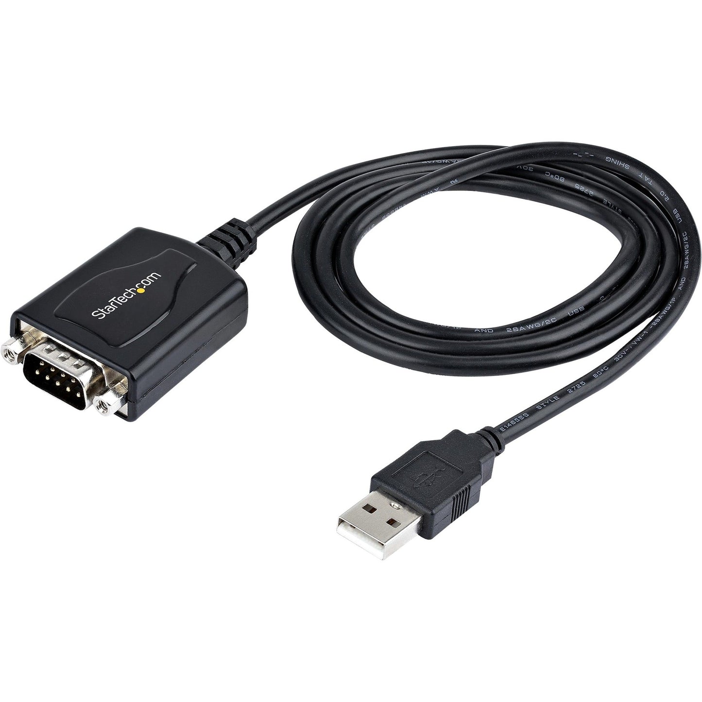 StarTech.com 3ft (1m) USB to Serial Cable with COM Port Retention DB9 Male RS232 to USB Converter USB to Serial Adapter Prolific IC
