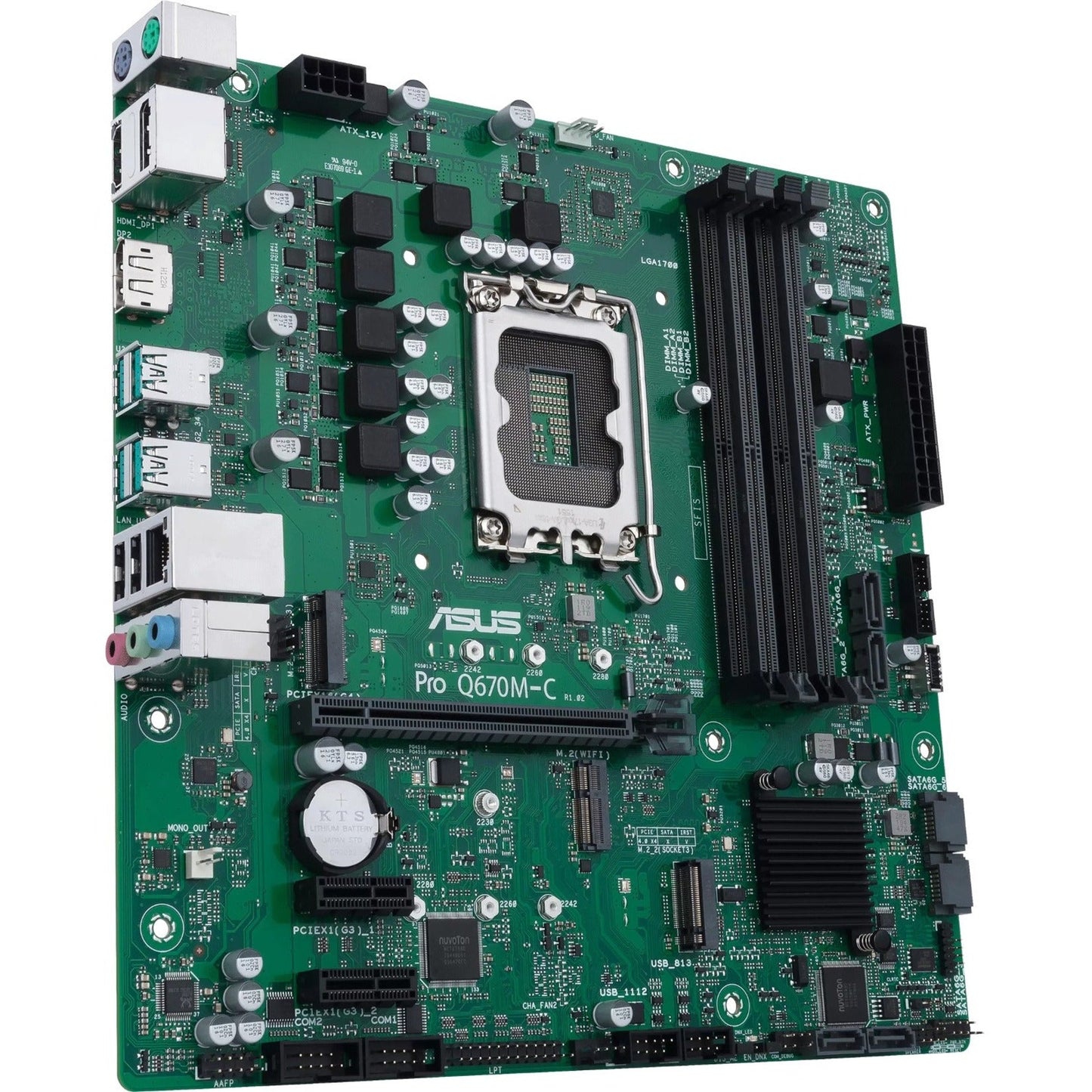 Asus PRO Q670M-C-CSM Desktop Motherboard - Intel Q670 Chipset - Socket LGA-1700 - Intel Optane Memory Ready - Micro ATX