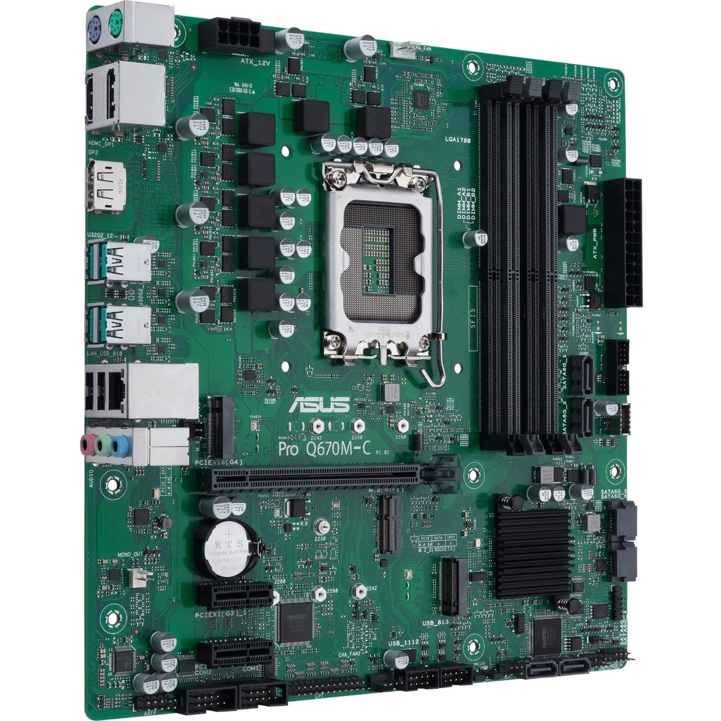 Asus PRO Q670M-C-CSM Desktop Motherboard - Intel Q670 Chipset - Socket LGA-1700 - Intel Optane Memory Ready - Micro ATX