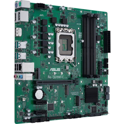 Asus PRO Q670M-C-CSM Desktop Motherboard - Intel Q670 Chipset - Socket LGA-1700 - Intel Optane Memory Ready - Micro ATX