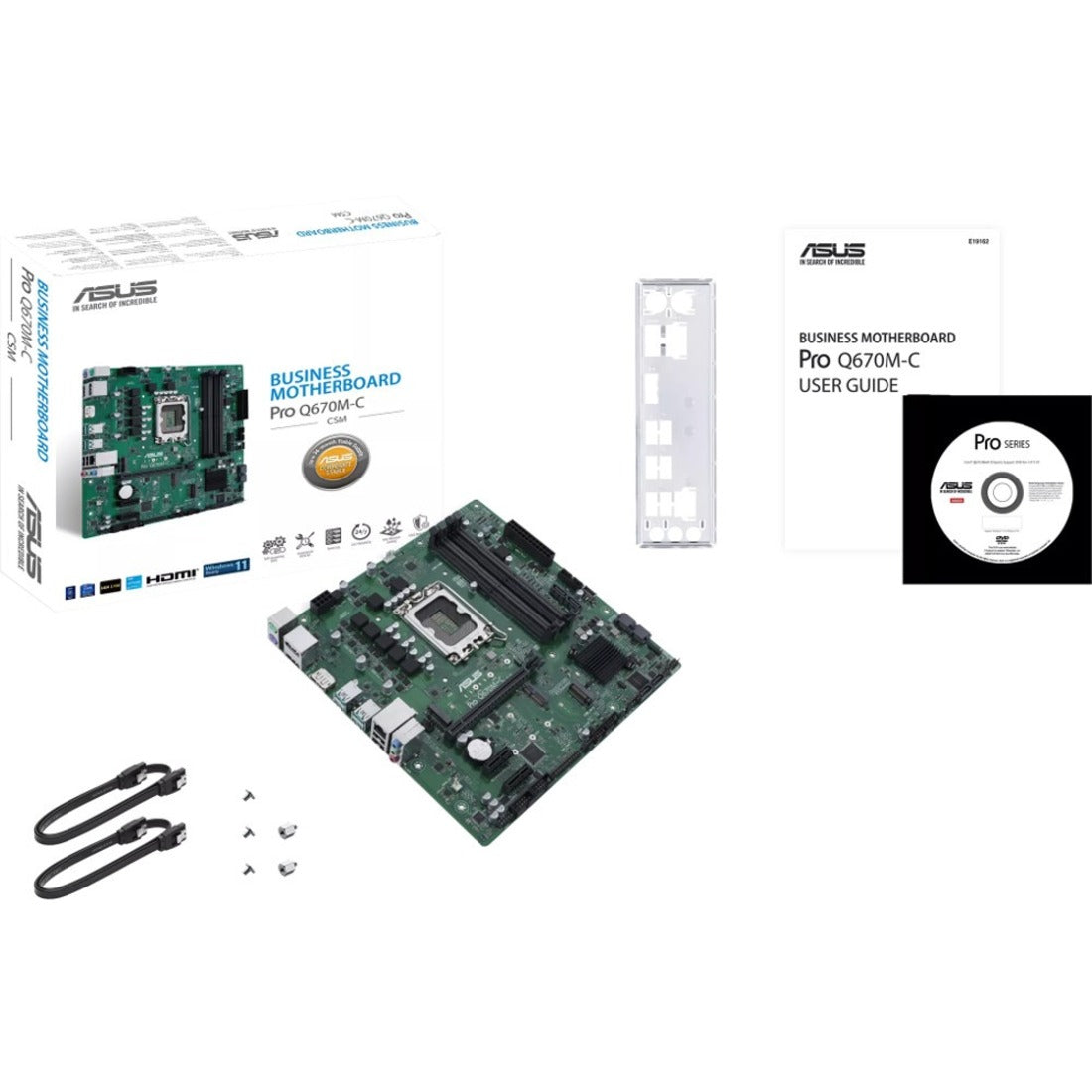 Asus PRO Q670M-C-CSM Desktop Motherboard - Intel Q670 Chipset - Socket LGA-1700 - Intel Optane Memory Ready - Micro ATX