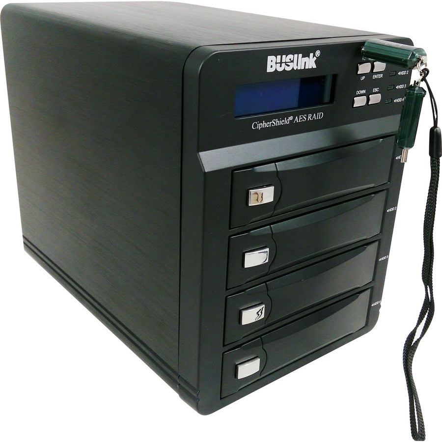 Buslink CipherShield 256-bit AES USB 3.0/eSATA 4-bay RAID Encrypted External SSD Drive