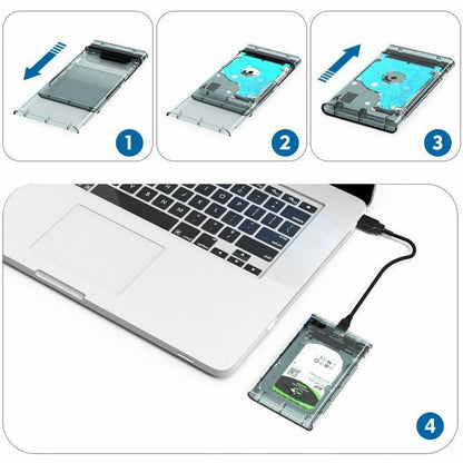 4XEM's Clear USB 3.0 to SATA Hard Drive Enclosure for 2.5' HDD/SDD