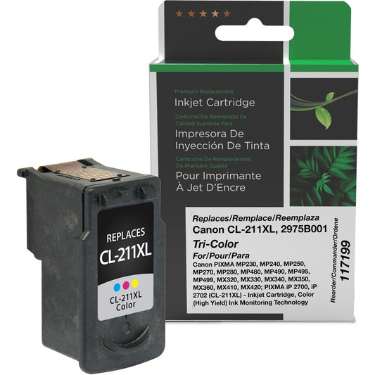 Clover Technologies Remanufactured High Yield Inkjet Ink Cartridge - Alternative for Canon CL-211XL (2975B001) - Tri-color - 1 Each