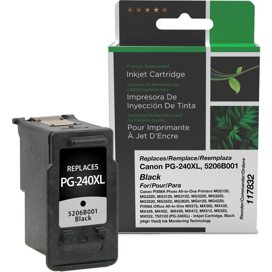 Clover Technologies Remanufactured High Yield Inkjet Ink Cartridge - Alternative for Canon PG-240XL (5206B001) - Black - 1 Each