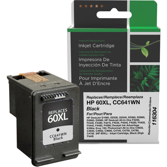 Clover Technologies Remanufactured High Yield Inkjet Ink Cartridge - Alternative for HP 60XL (CC641WN) - Black - 1 Each