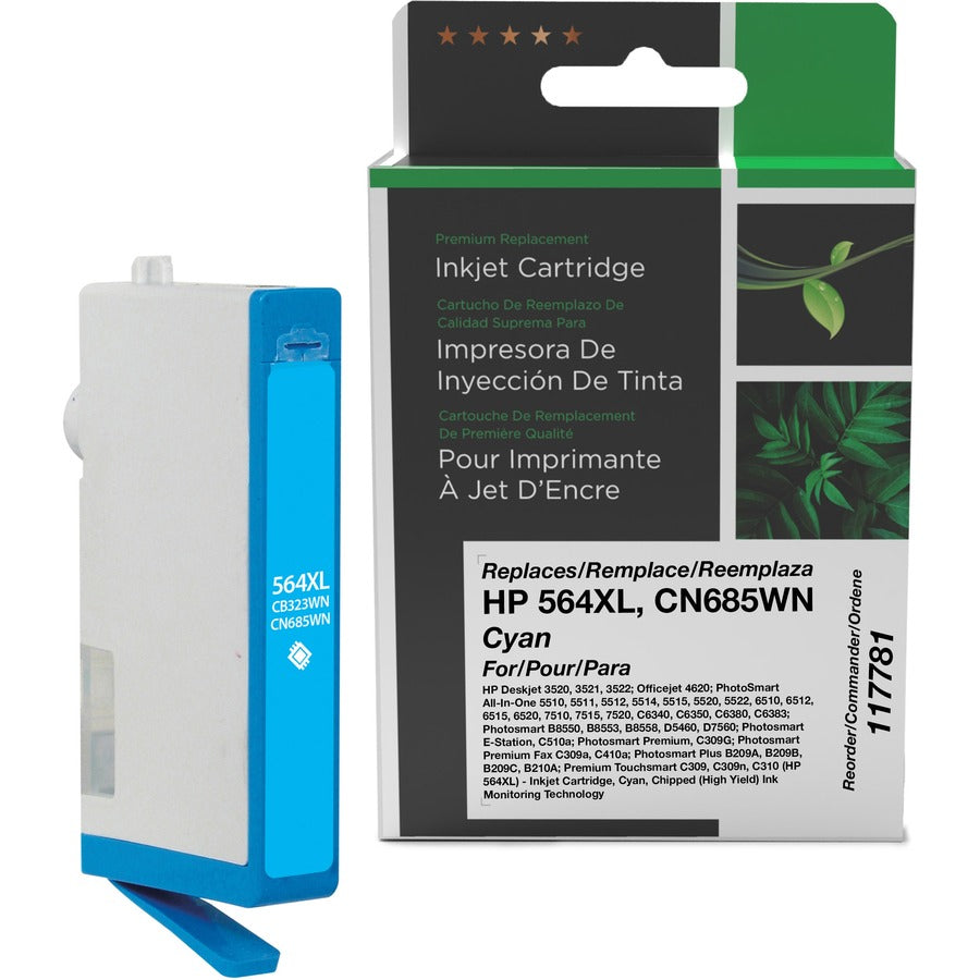 Clover Technologies Remanufactured High Yield Inkjet Ink Cartridge - Alternative for HP 564XL (CN685WN CB323WN) - Cyan - 1 Each