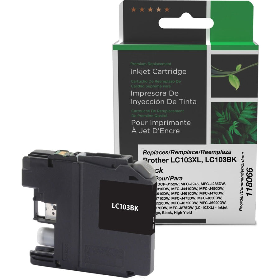 Clover Technologies Remanufactured High Yield Inkjet Ink Cartridge - Alternative for Brother LC1032PKS LC1033PKS LC103BK - Black - 1 Each