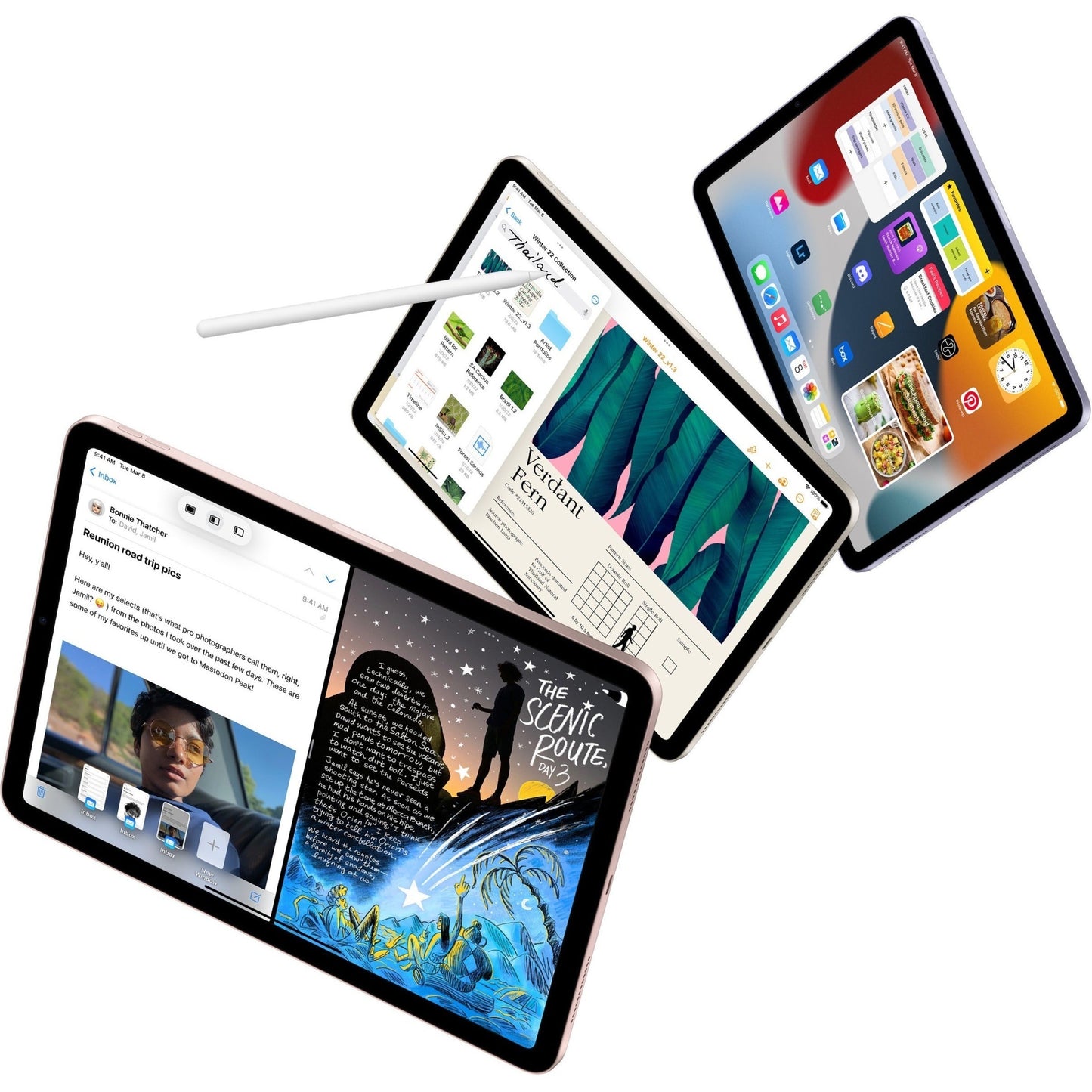 Apple iPad Air (5th Generation) A2588 Tablet - 10.9" - M1 Octa-core (8 Core) - 8 GB RAM - 64 GB Storage - iPadOS 15 - Starlight