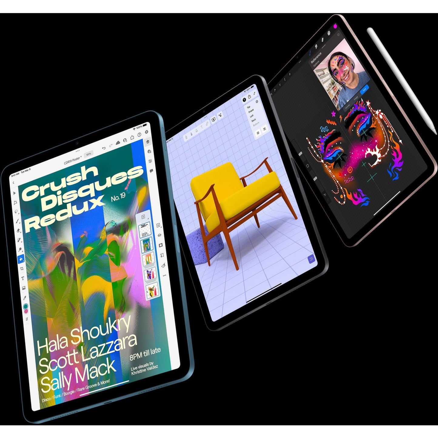 Apple iPad Air (5th Generation) A2588 Tablet - 10.9" - M1 Octa-core (8 Core) - 8 GB RAM - 64 GB Storage - iPadOS 15 - Pink