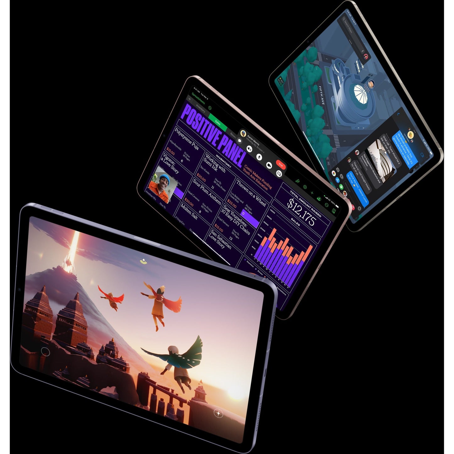 Apple iPad Air (5th Generation) A2588 Tablet - 10.9" - Octa-core) - 8 GB RAM - 64 GB Storage - iPadOS 15 - Purple