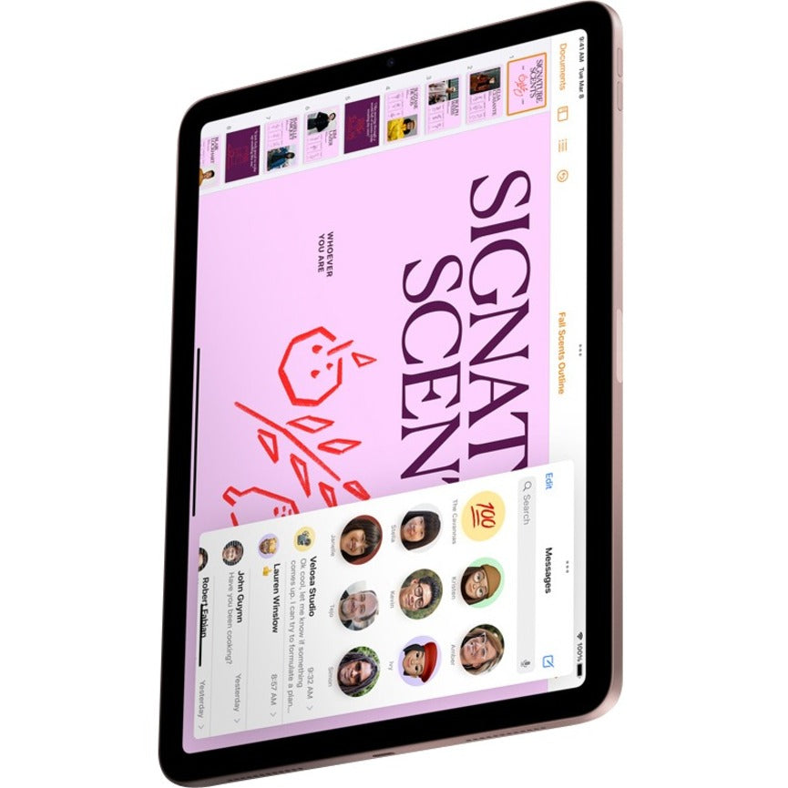 Apple iPad Air (5th Generation) A2588 Tablet - 10.9" - M1 Octa-core (8 Core) - 8 GB RAM - 256 GB Storage - iPadOS 15 - Pink