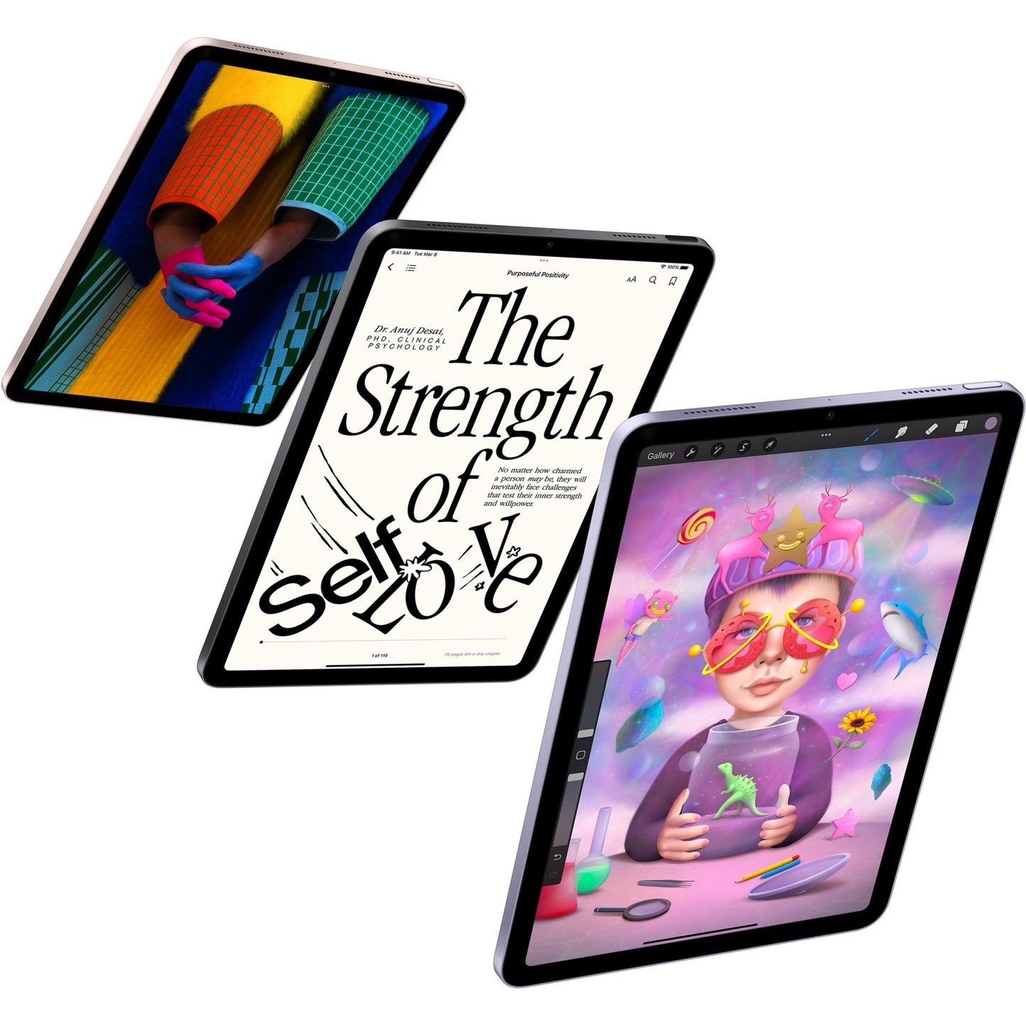 Apple iPad Air (5th Generation) A2588 Tablet - 10.9" - M1 Octa-core (8 Core) - 8 GB RAM - 256 GB Storage - iPadOS 15 - Pink