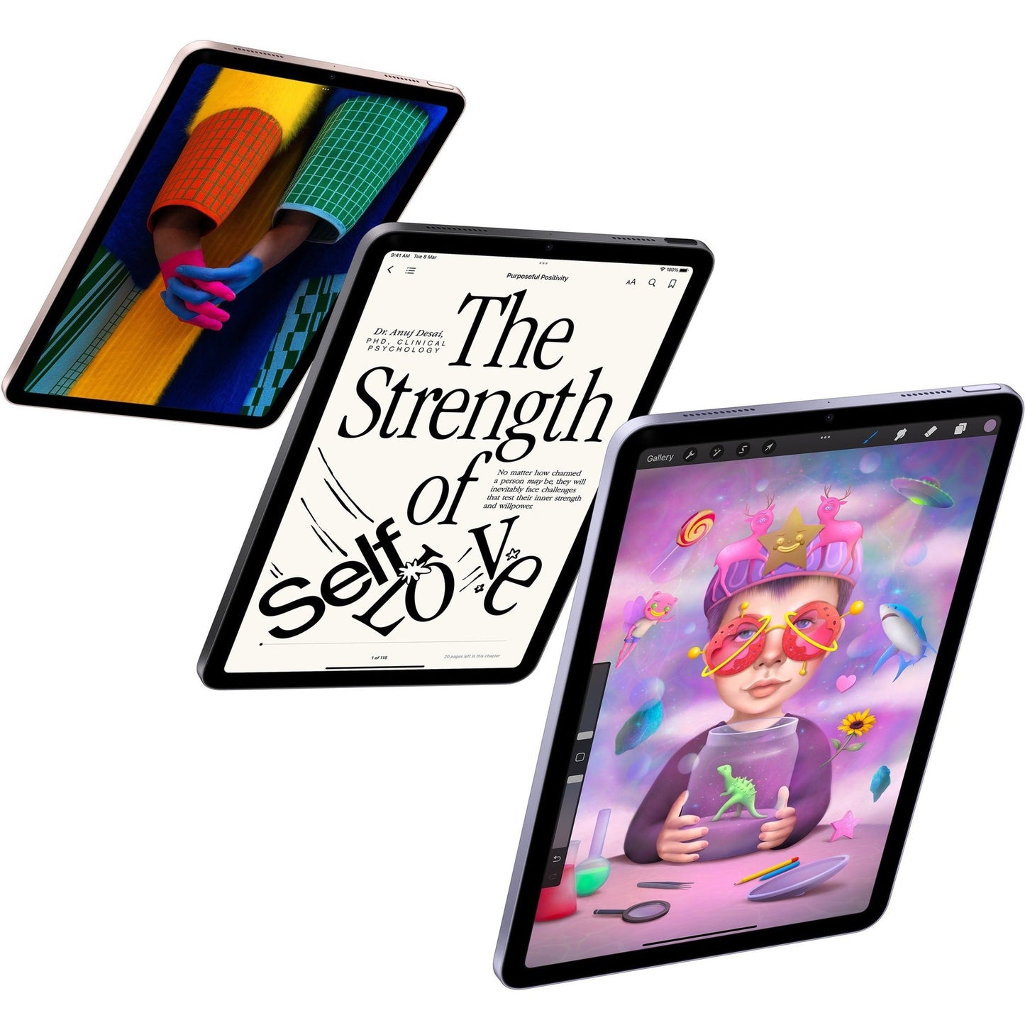 Apple iPad Air (5th Generation) A2589 Tablet - 10.9" - M1 Octa-core (8 Core) - 8 GB RAM - 256 GB Storage - iPadOS 15 - 5G - Pink