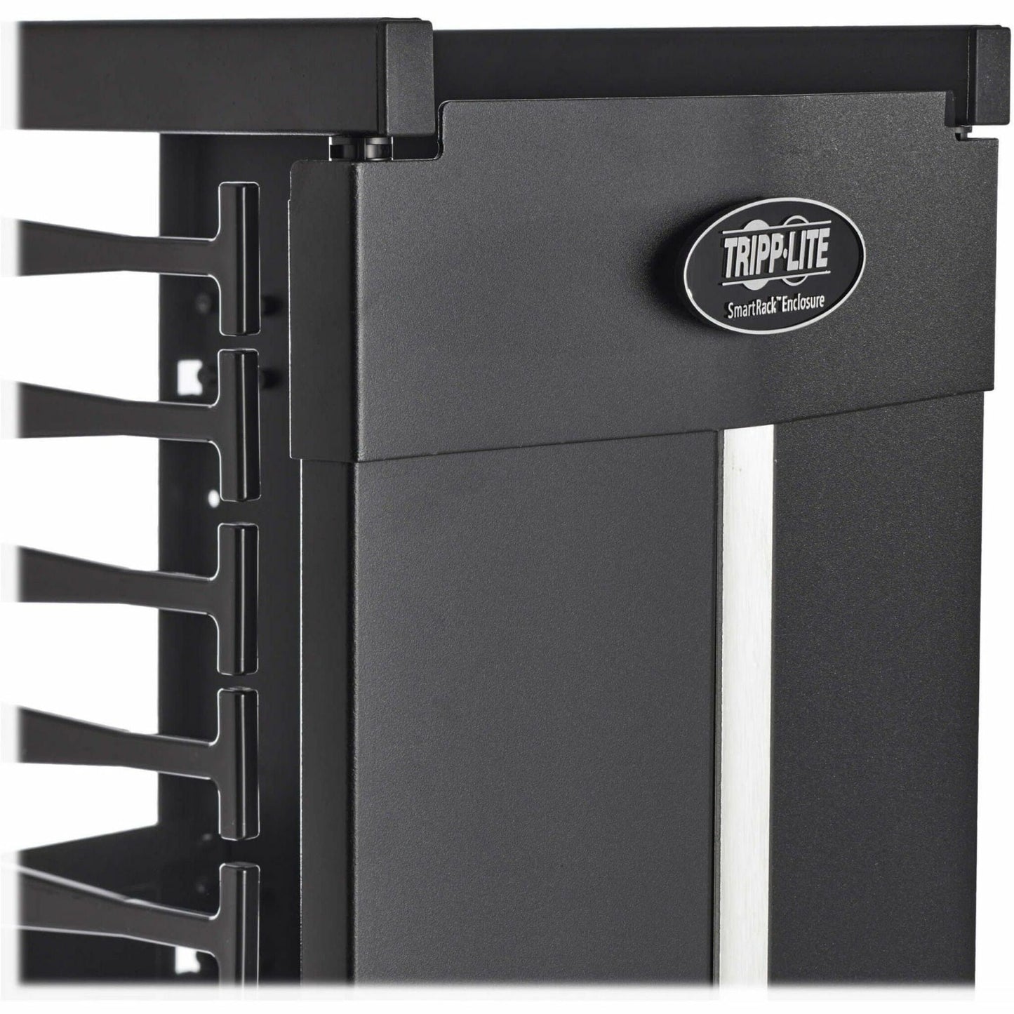 Tripp Lite High-Capacity Vertical Cable Manager - Deep Double Finger Duct with Cover - Single Sided - 12 in. Wide - Black - 7 ft. (2.2 m)