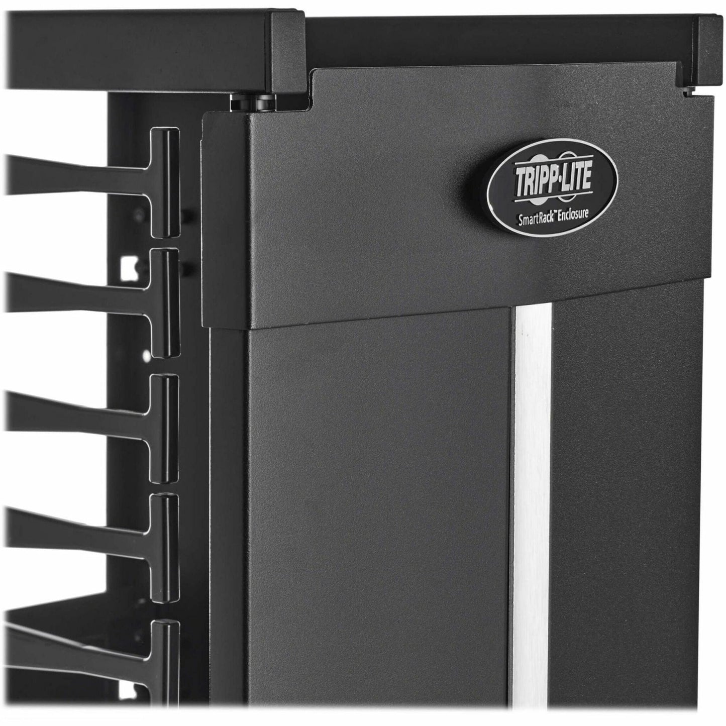 Tripp Lite High-Capacity Vertical Cable Manager - Deep Double Finger Duct with Cover - Double Sided - 12 in. Wide - Black - 7 ft. (2.2 m)