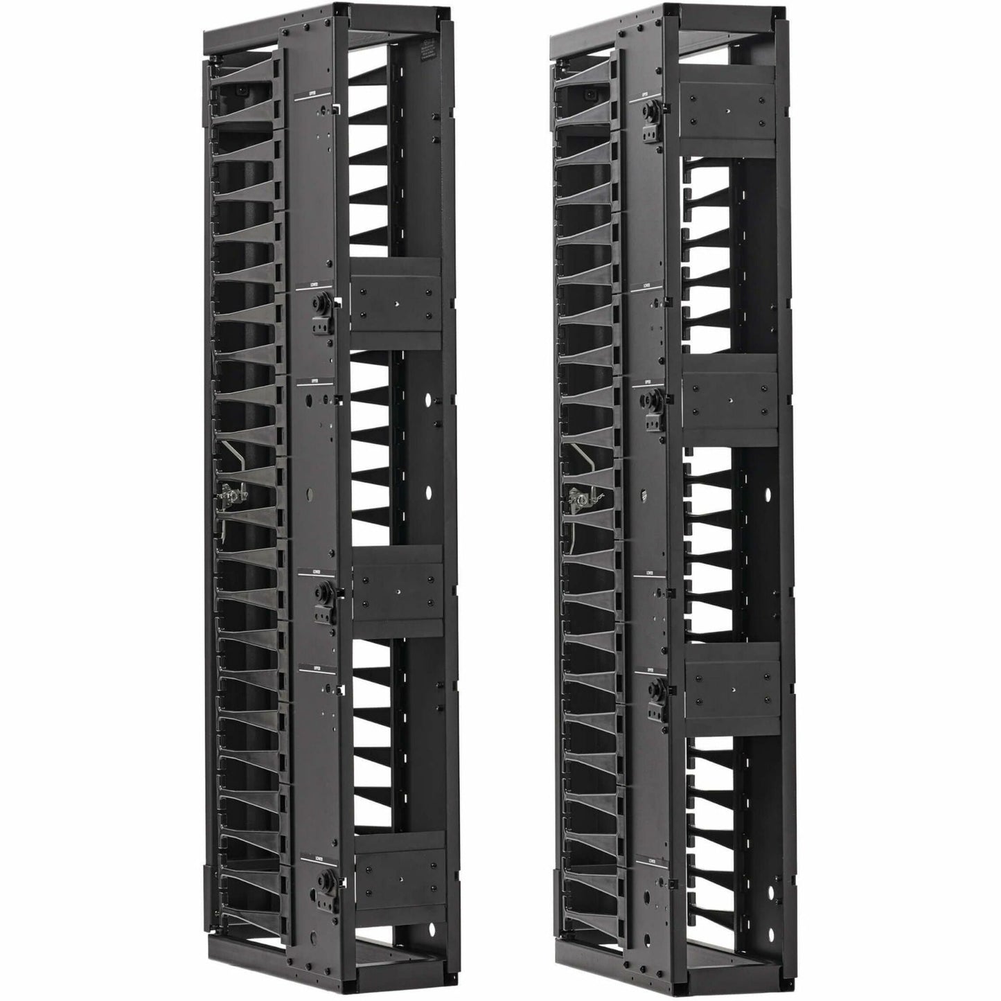 Tripp Lite High-Capacity Vertical Cable Manager - Deep Double Finger Duct with Cover - Single Sided - 6 in. Wide - Black - 7 ft. (2.2 m)