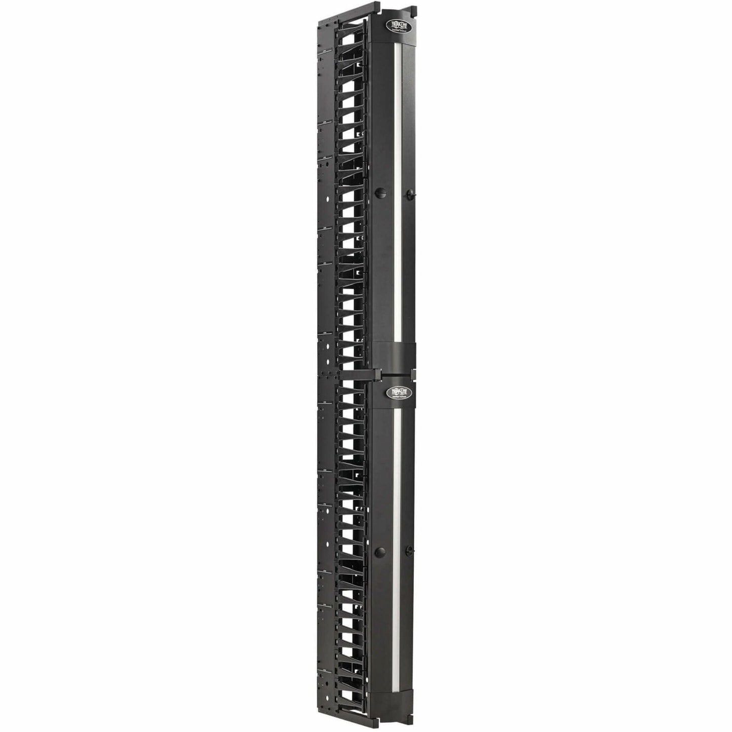 Tripp Lite High-Capacity Vertical Cable Manager - Deep Double Finger Duct with Cover - Single Sided - 6 in. Wide - Black - 7 ft. (2.2 m)