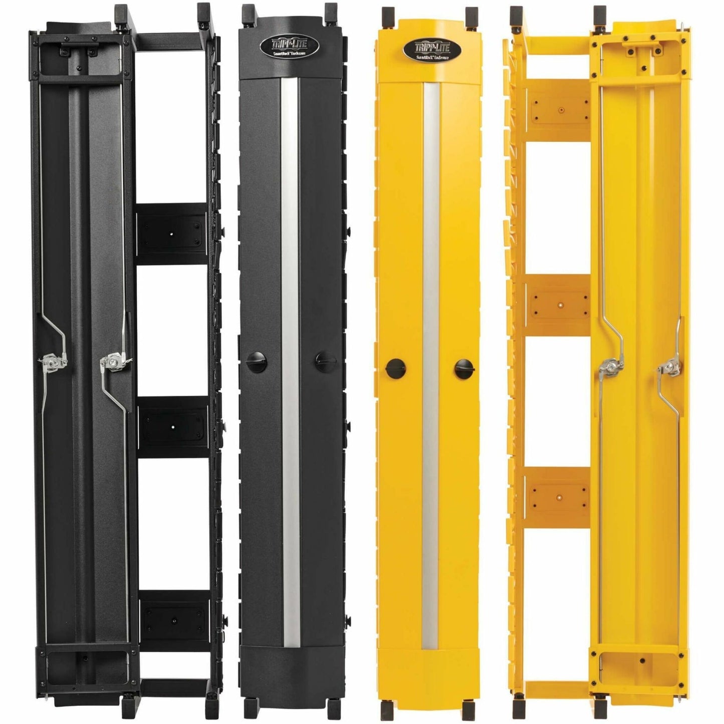 Tripp Lite High-Capacity Vertical Cable Manager - Deep Double Finger Duct with Cover - Double Sided - 6 in. Wide - Yellow/Black - 7 ft. (2.2 m)