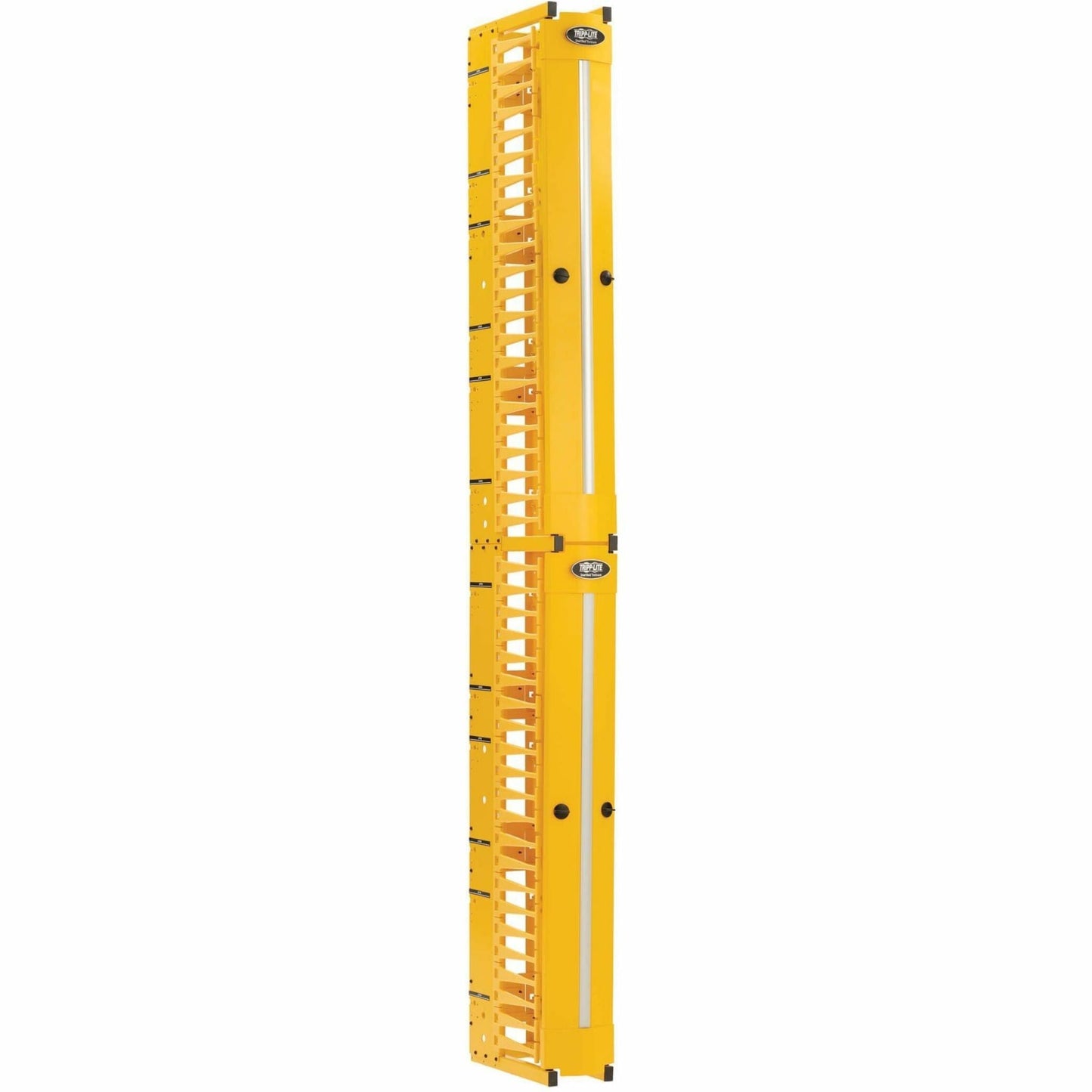 Tripp Lite High-Capacity Vertical Cable Manager - Deep Double Finger Duct with Cover - Single Sided - 6 in. Wide - Yellow - 7 ft. (2.2 m)