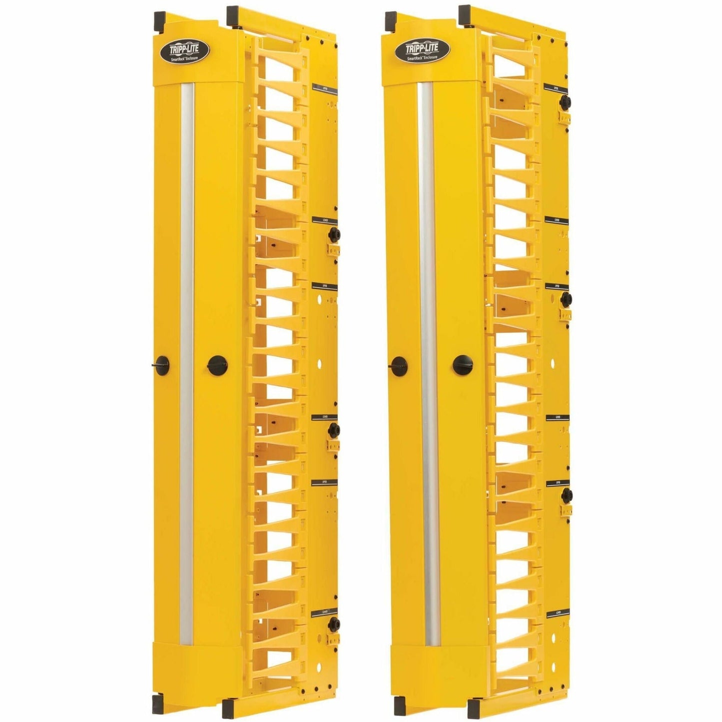 Tripp Lite High-Capacity Vertical Cable Manager - Deep Double Finger Duct with Cover - Single Sided - 6 in. Wide - Yellow - 7 ft. (2.2 m)