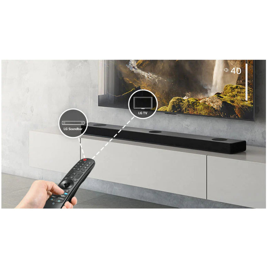 LG S90QY 5.1.3 Sound Bar Speaker - 570 W RMS - Alexa Google Assistant Supported - Dark Steel Silver