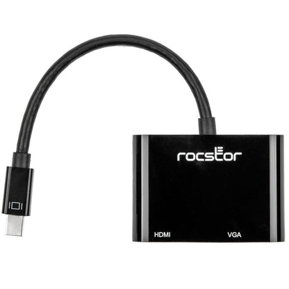 Rocstor Premium 2-in-1 Mini DisplayPort to HDMI 4K 30Hz or VGA Adapter Converter