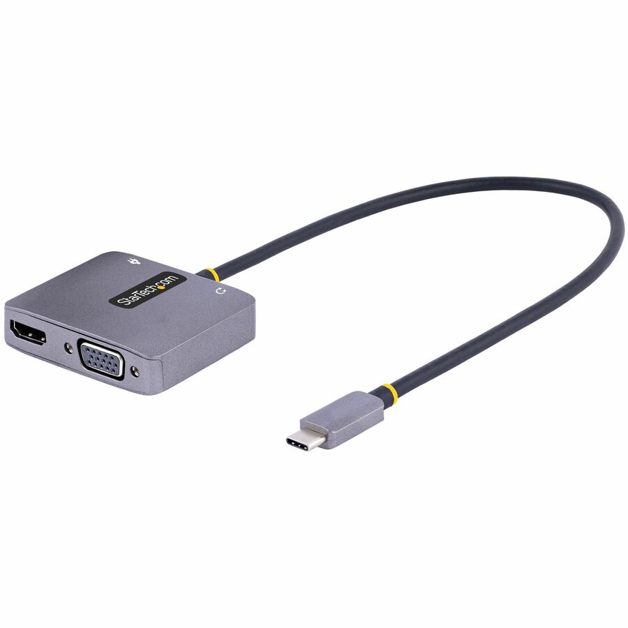 StarTech.com USB C Video Adapter USB C to HDMI VGA Multiport Adapter 3.5mm Audio 4K 60Hz HDR 100W PD 3.0 PT USB C Display Adapter