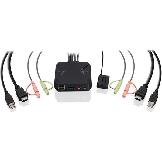 IOGEAR 2-Port 4K KVM Switch with HDMI USB and Audio Connections