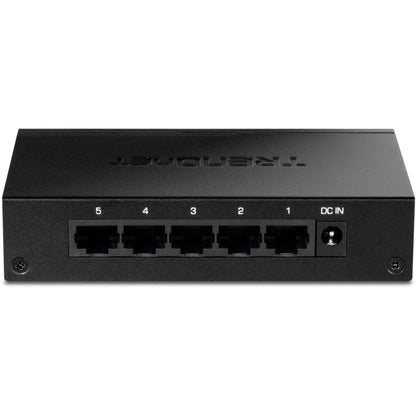 TRENDnet 5-Port Gigabit Desktop Switch TEG-S51 5 x Gigabit RJ-45 Ports 10Gbps Switching Capacity Fanless Design Metal Enclosure Lifetime Protection Black