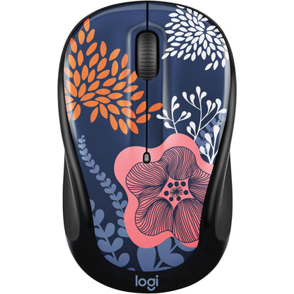 Logitech Design Collection Limited Edition Wireless Mouse with Colorful Designs - USB Unifying Receiver 12 months AA Battery Life Portable & Lightweight Easy Plug & Play with Universal Compatibility - FOREST FLORAL