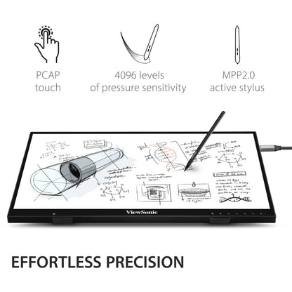 ViewSonic ID2456 24 Inch Touch Display Tablet with Active Stylus Advanced Ergonomics and USB C for Digital Writing Graphics Drawing Remote Teaching Distance Learning