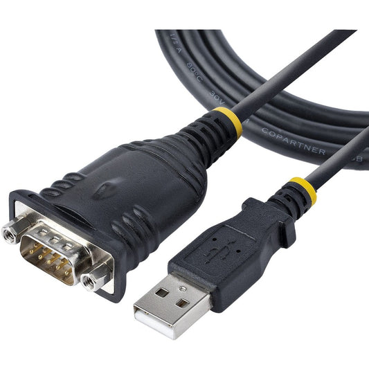 StarTech.com 3ft (1m) USB to Serial Cable DB9 Male RS232 to USB Converter USB to Serial Adapter COM Port Adapter with Prolific IC
