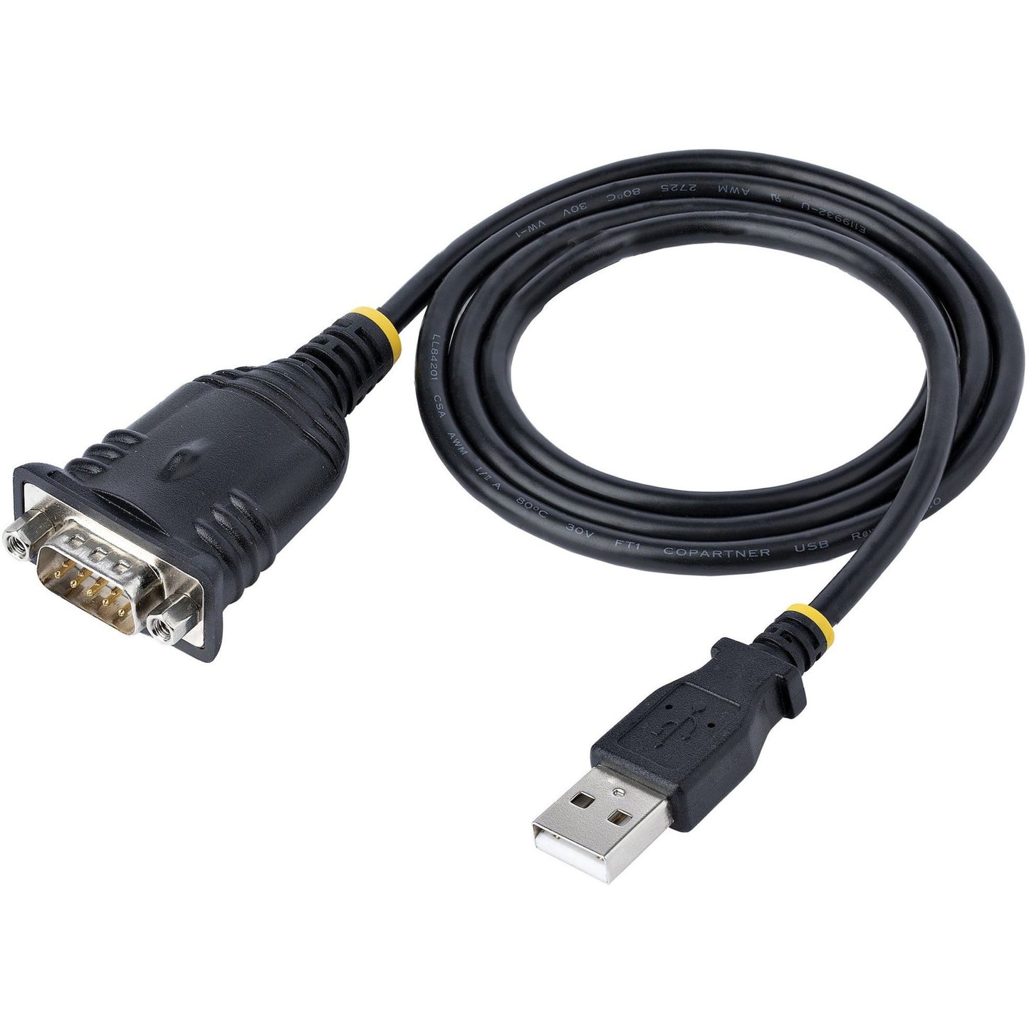 StarTech.com 3ft (1m) USB to Serial Cable DB9 Male RS232 to USB Converter USB to Serial Adapter COM Port Adapter with Prolific IC