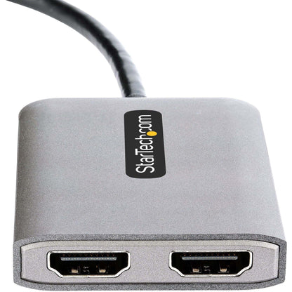 StarTech.com DP to Dual HDMI MST HUB Dual HDMI 4K 60Hz 2 Port DisplayPort Multi Monitor Adapter with 1ft/30cm Cable DP 1.4 | DSC | HBR3