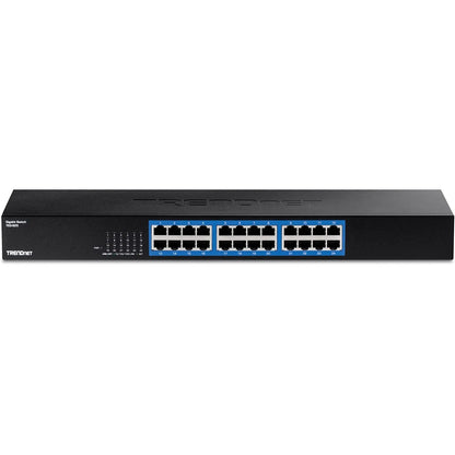 TRENDnet 24-Port Gigabit Switch TEG-S25 24 x Gigabit RJ-45 Ports 48Gbps Switching Capacity Fanless Design Metal Enclosure Internal Power Supply Lifetime Protection Black