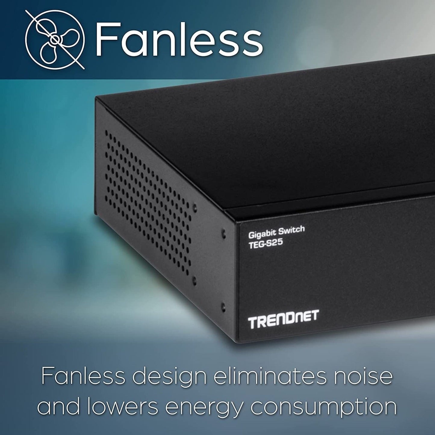 TRENDnet 24-Port Gigabit Switch TEG-S25 24 x Gigabit RJ-45 Ports 48Gbps Switching Capacity Fanless Design Metal Enclosure Internal Power Supply Lifetime Protection Black