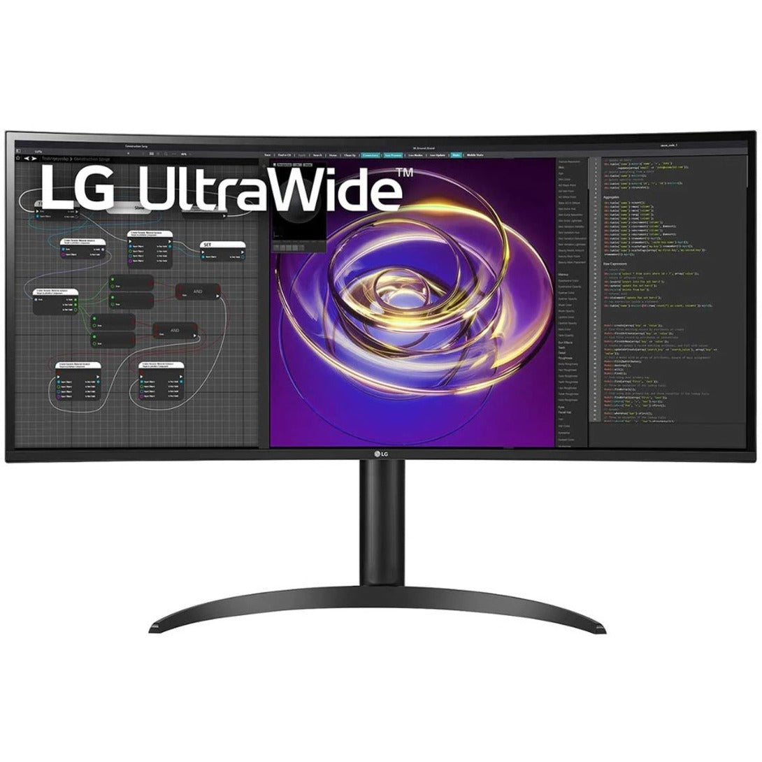LG Ultrawide 34BP85CN-B 34" UW-QHD Curved Screen Gaming LCD Monitor - 21:9 - Glossy Black Black Hairline Textured Black