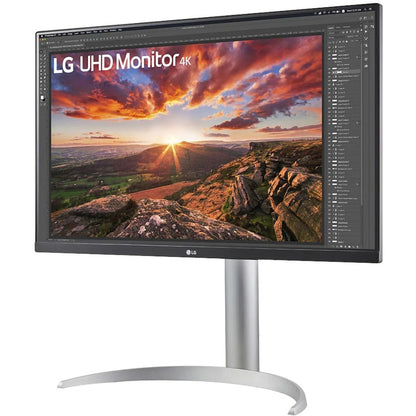 LG 27BP85UN-W 27" 4K UHD Gaming LCD Monitor - 16:9 - Silver Black White